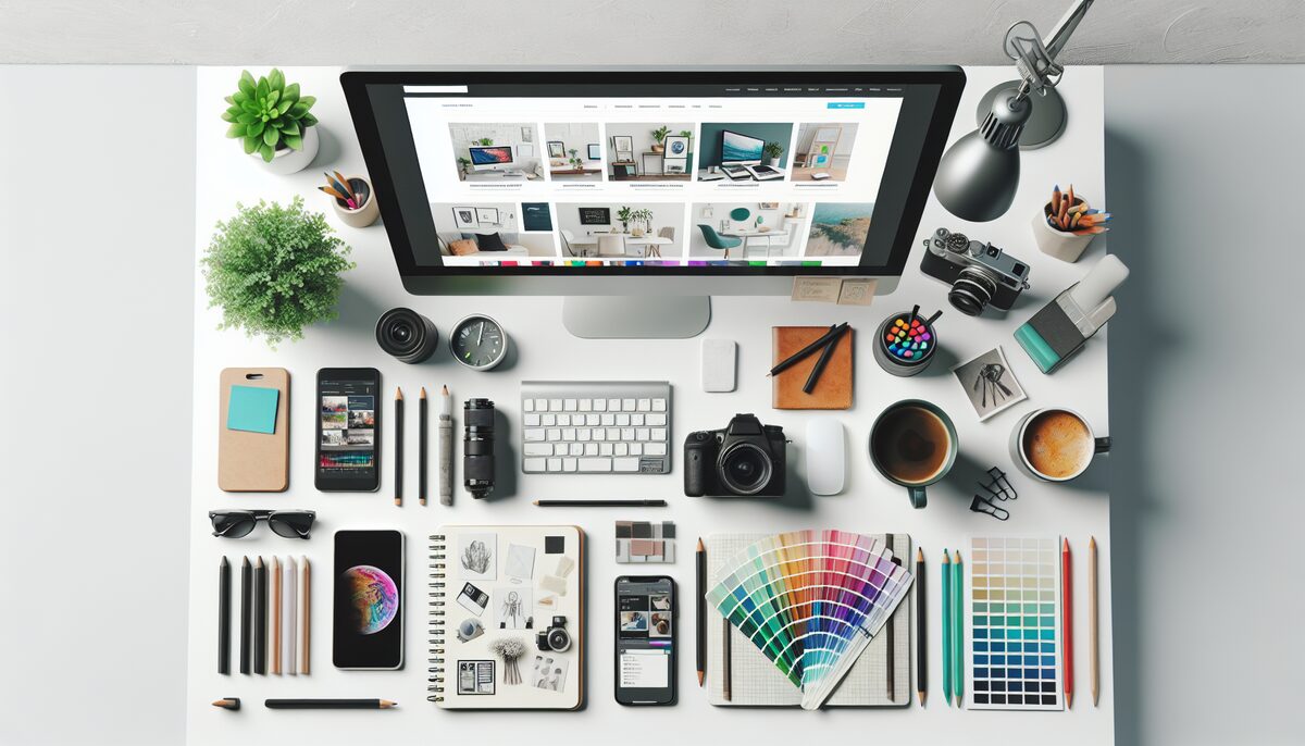 Creative workspace with multiple devices